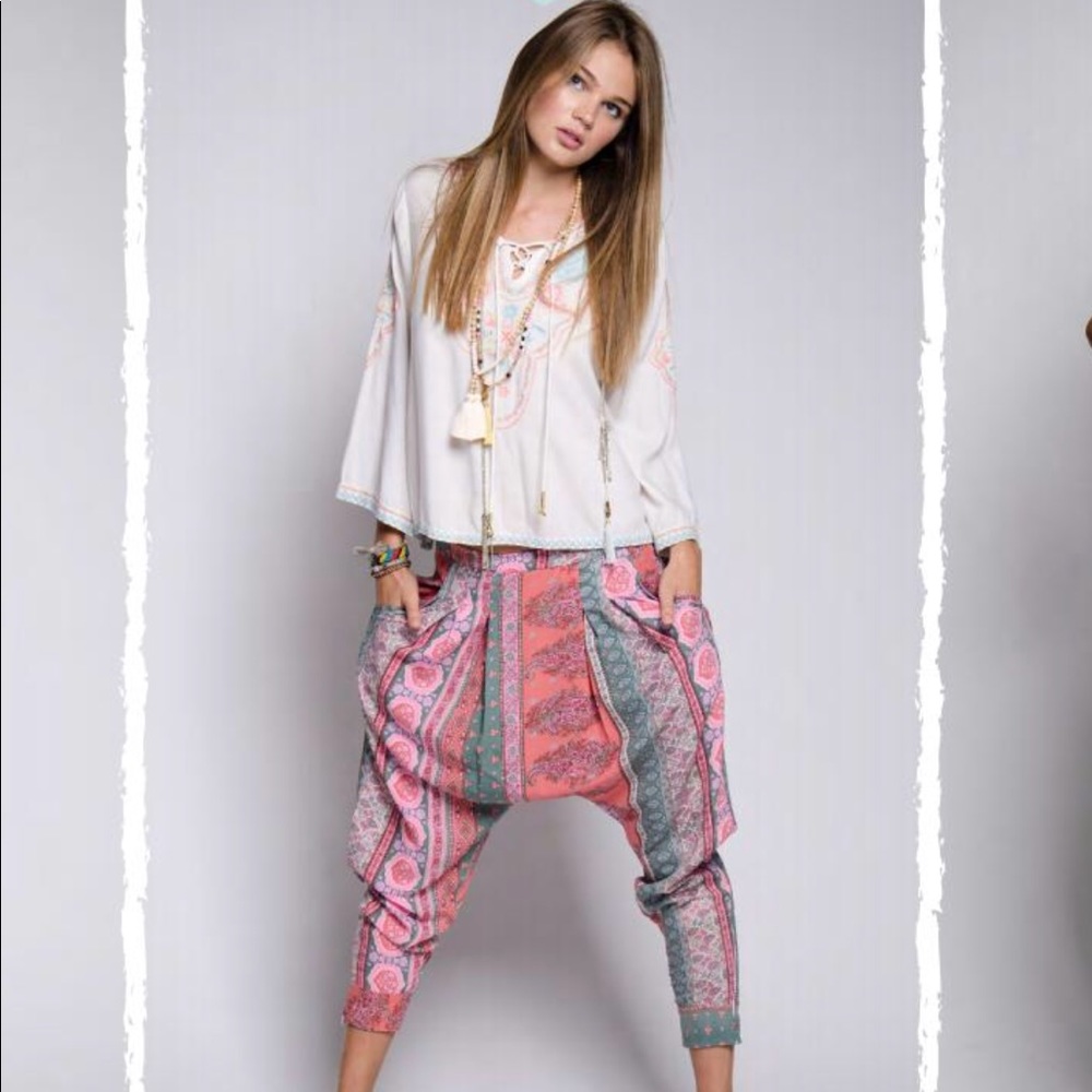 🆕Z&L HAREM PANT IN PINK MULTI COLOR - Picture 2 of 8